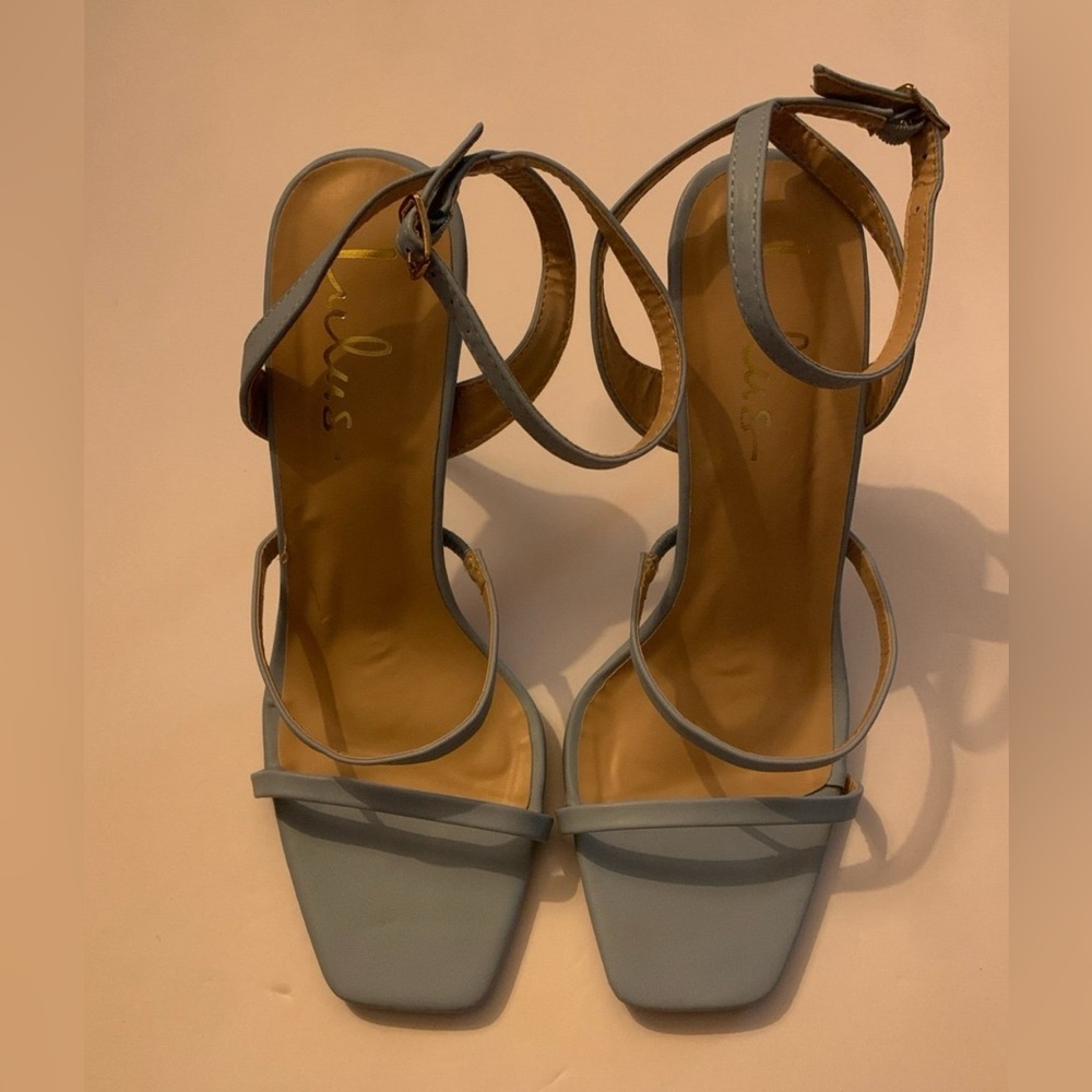 Lulus blue strappy heels